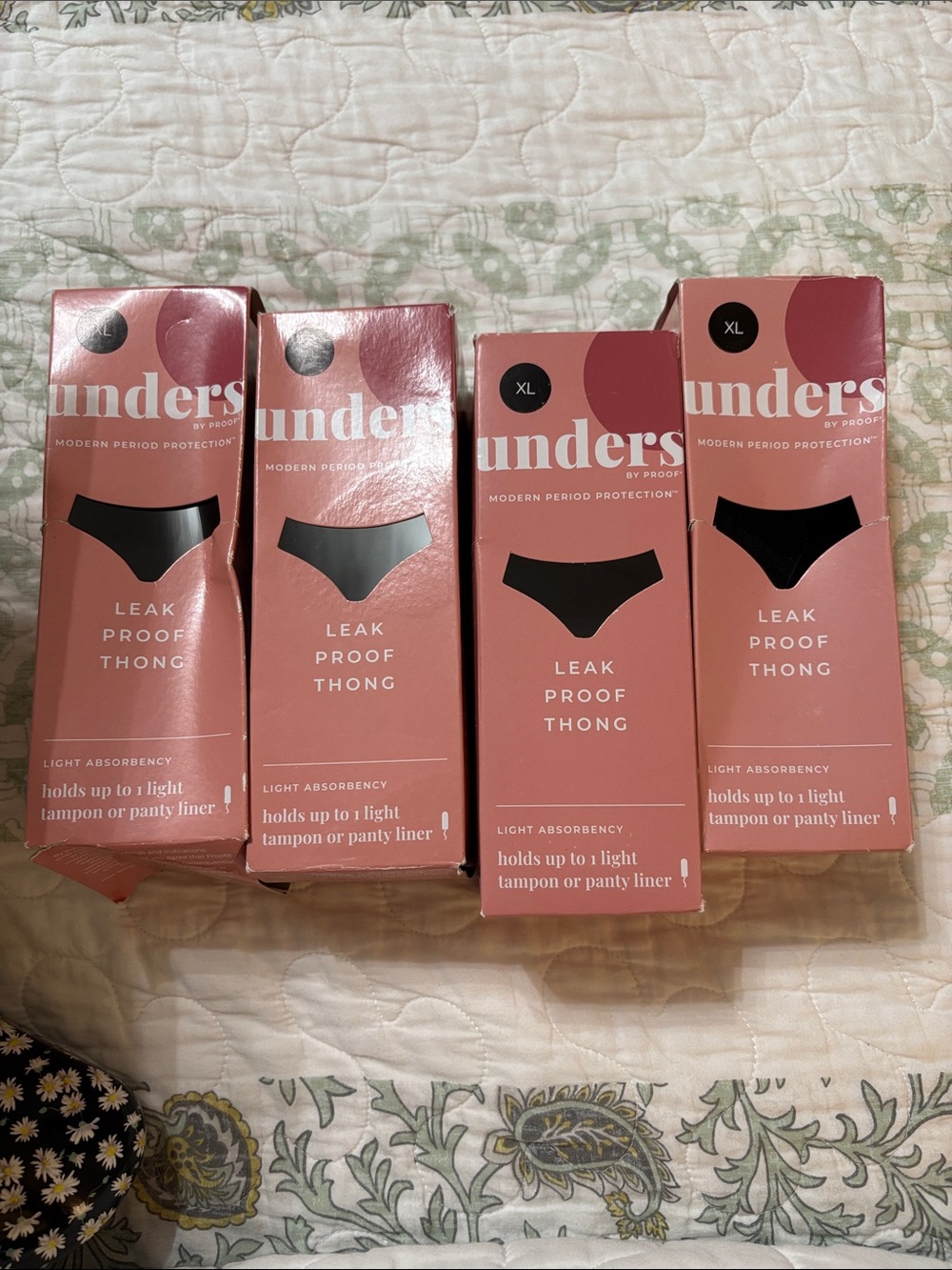 Leak Proof Thong - Pink - XL all 4  bundles New # in original box’s